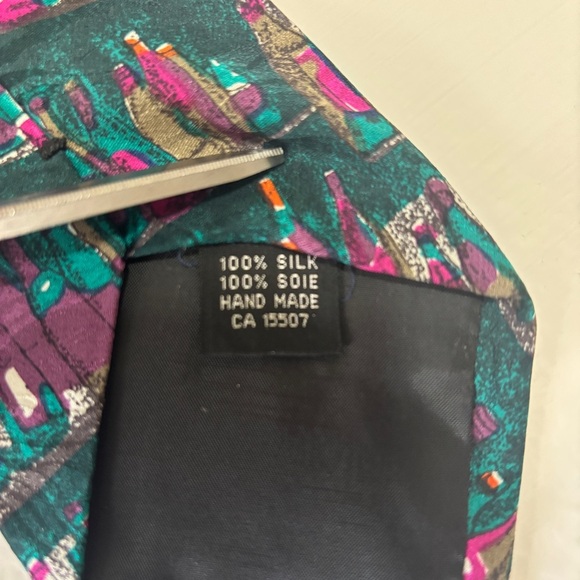 Business People 100% Silk Neck Tie Multi Color Bottle - Picture 4 of 5